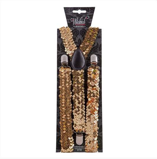 Adult Braces - Gold Sequin