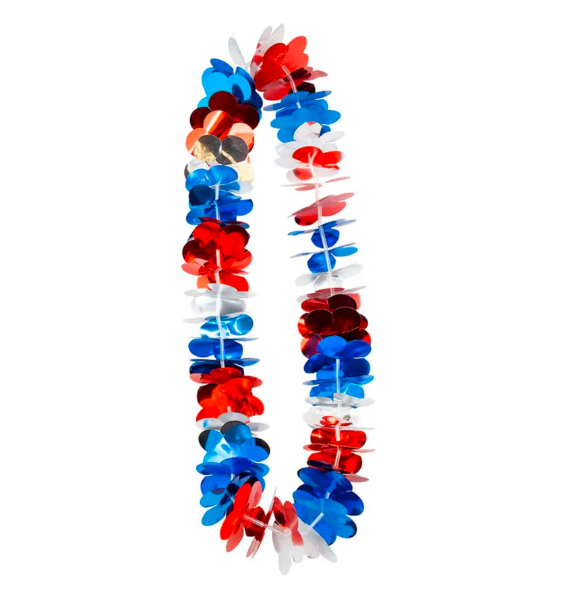 Hawaiian Lei Union Jack Colours Metallic (Pack of 3)