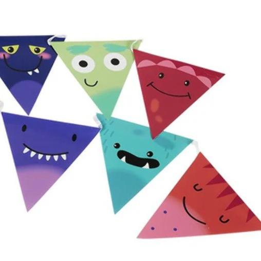 Monster Bunting Decoration Parties Halloween Celebration - Multicolor Banners Pack