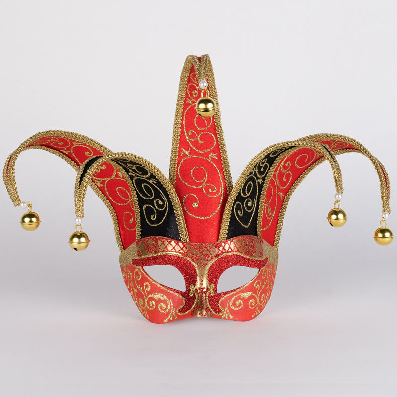 Colombina Jolly Brillante Black and Red Venetian jester mask