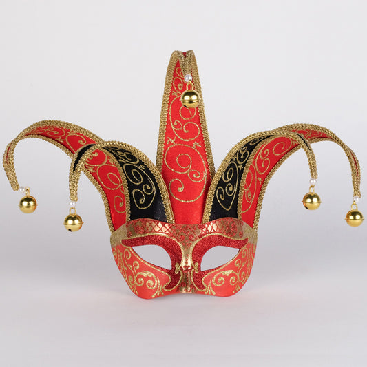Colombina Jolly Brillante Black and Red Venetian jester mask