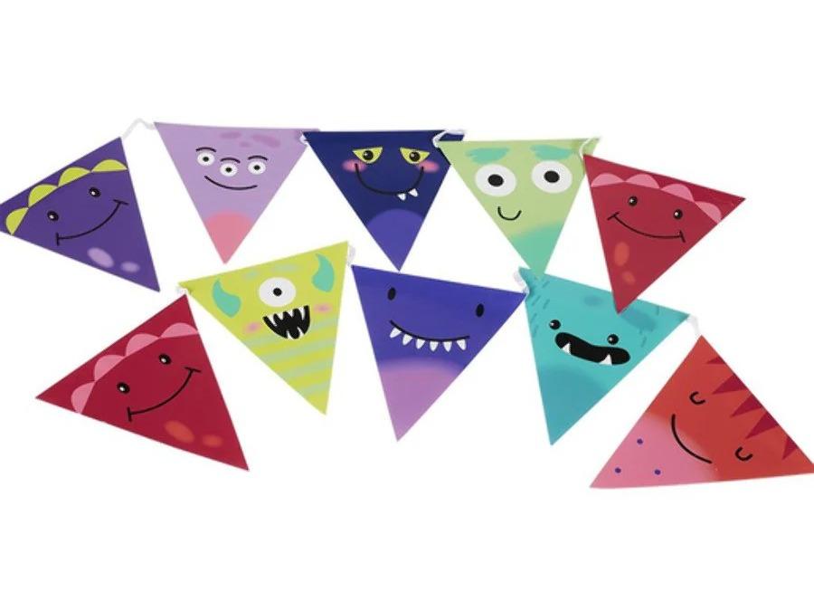 Monster Bunting Decoration Parties Halloween Celebration - Multicolor Banners Pack