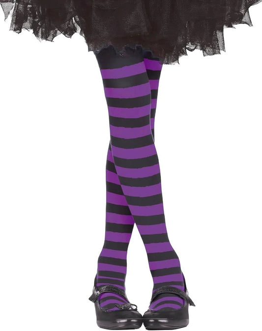 Kids Tights - Purple & Black