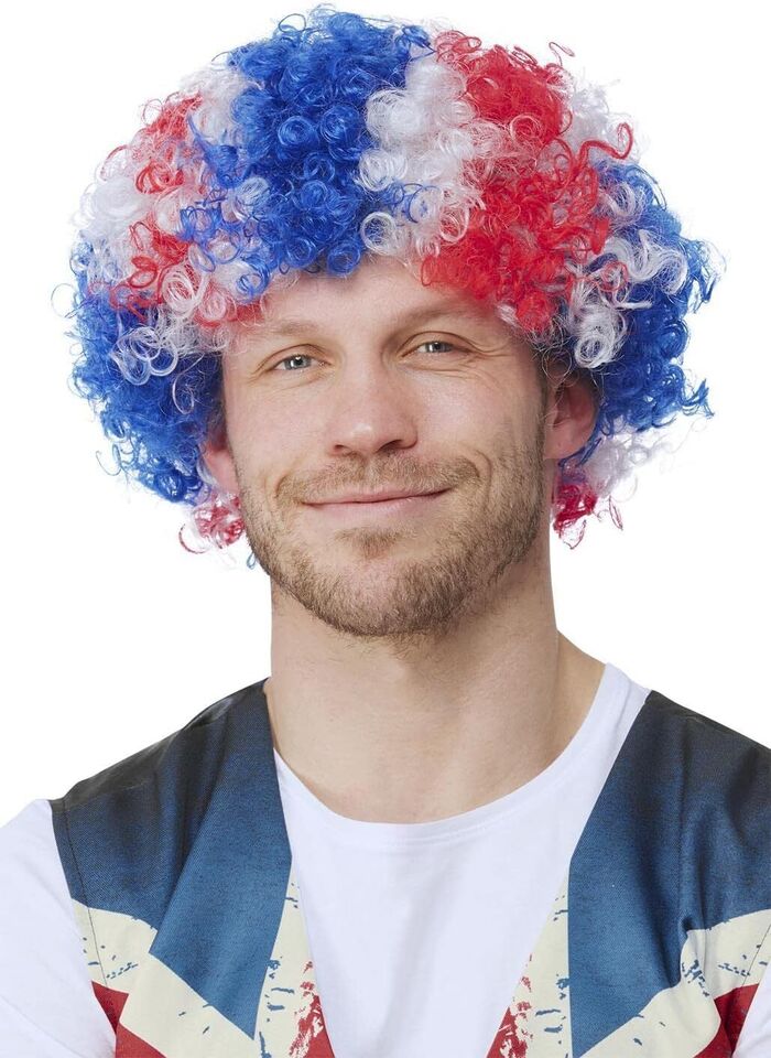 Union Jack Afro Wig