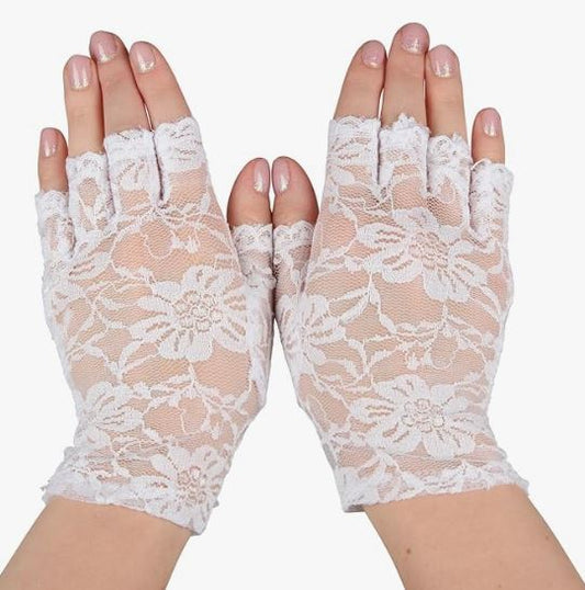 Short Lace Fingerless Gloves