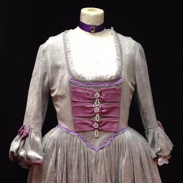 18th Century Dress in Grey and Pink (HIRE ONLY)