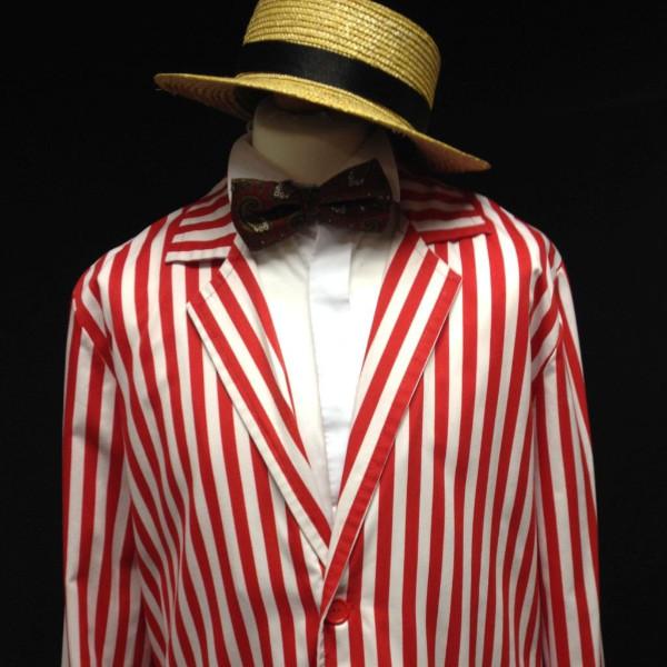 1920s Boater Man (Red & White) (£60.00 HIRE ONLY)