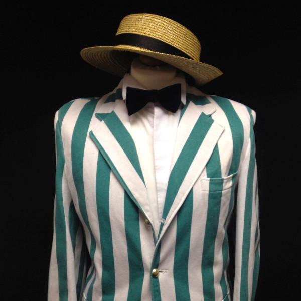 1920s Boater Man (Green & White) (£60.00 HIRE ONLY)