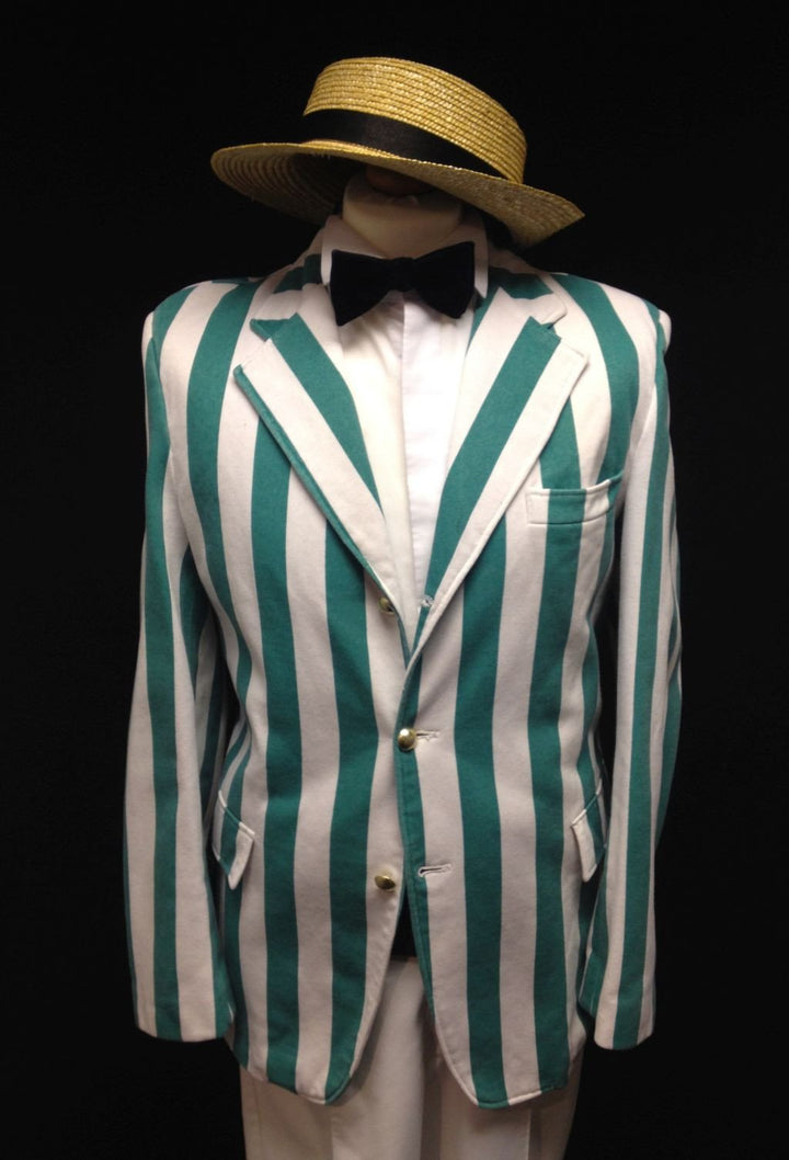 1920s Boater Man (Green & White) (HIRE ONLY)