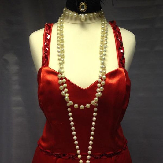 1920s Flapper in Red Satin (£40.00 HIRE ONLY)