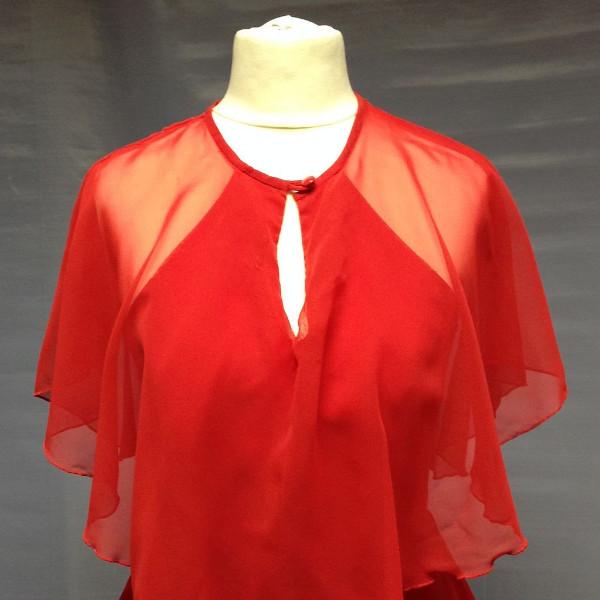 1930s Red Chiffon Evening Wear (HIRE ONLY)