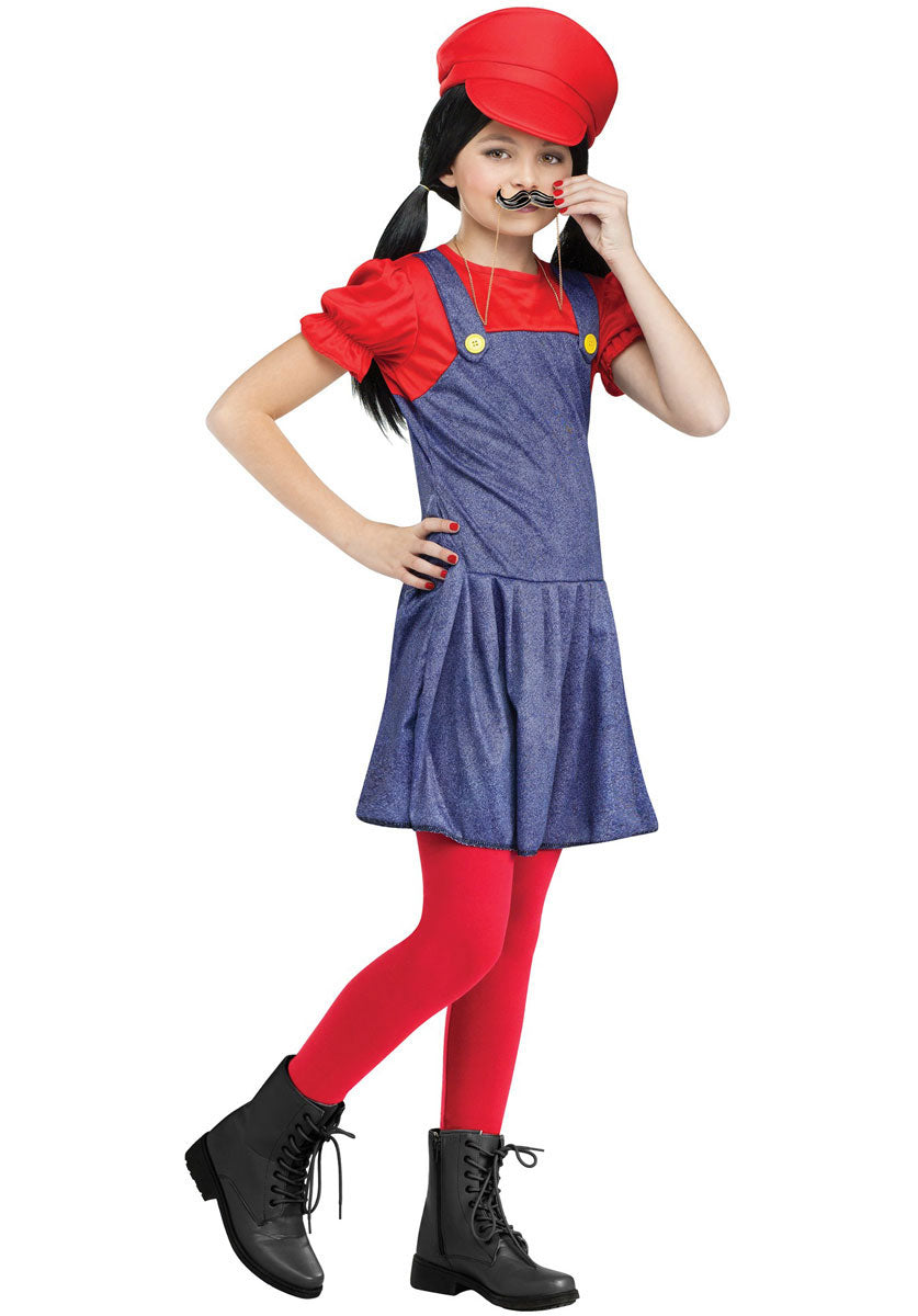 Pretty Plumber Costume - Red, Child