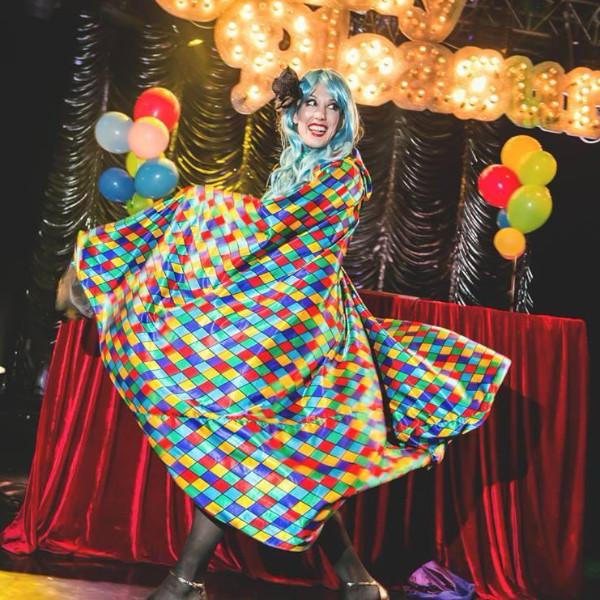 Harlequin Carnival Cape (£30.00 HIRE ONLY)