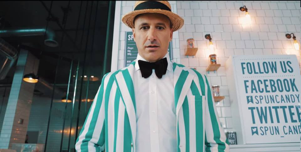 1920s Boater Man (Green & White) (£50.00 HIRE ONLY)