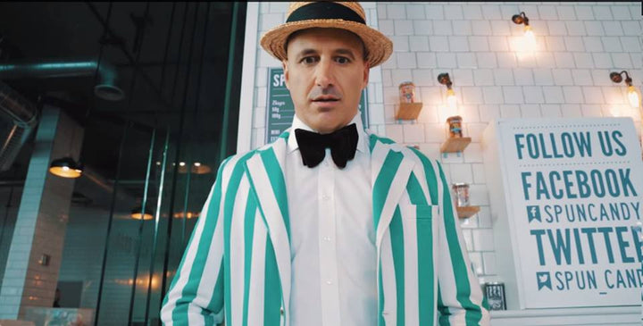1920s Boater Man (Green & White) (HIRE ONLY)