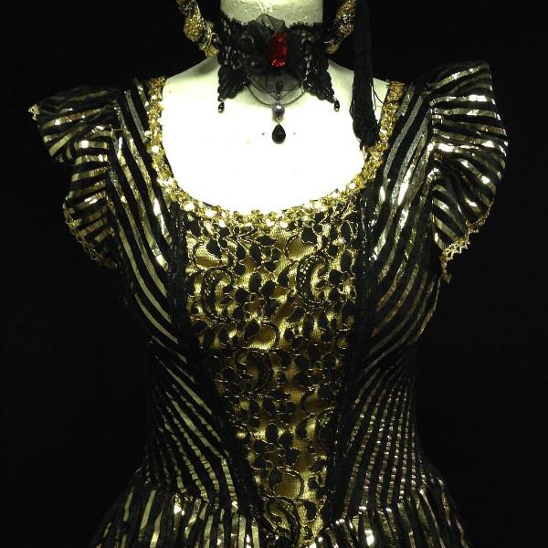 Can Can Dress (Gold & Black) (£50.00 HIRE ONLY)