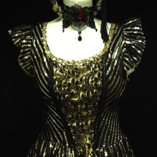 Can Can Dress (Gold & Black) (£50.00 HIRE ONLY)