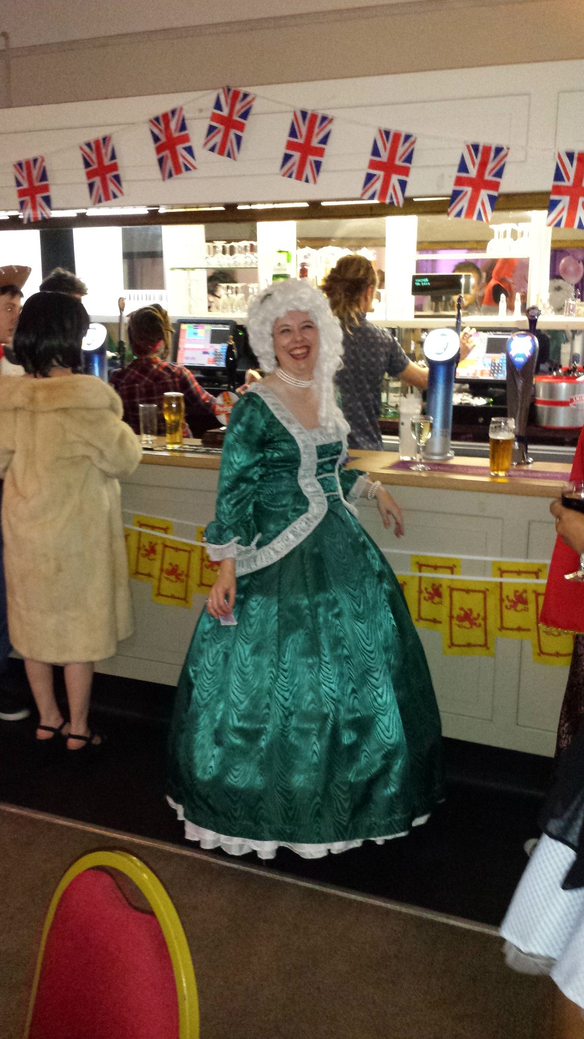 18th Century Dress in Green and White(£60.00 HIRE ONLY)