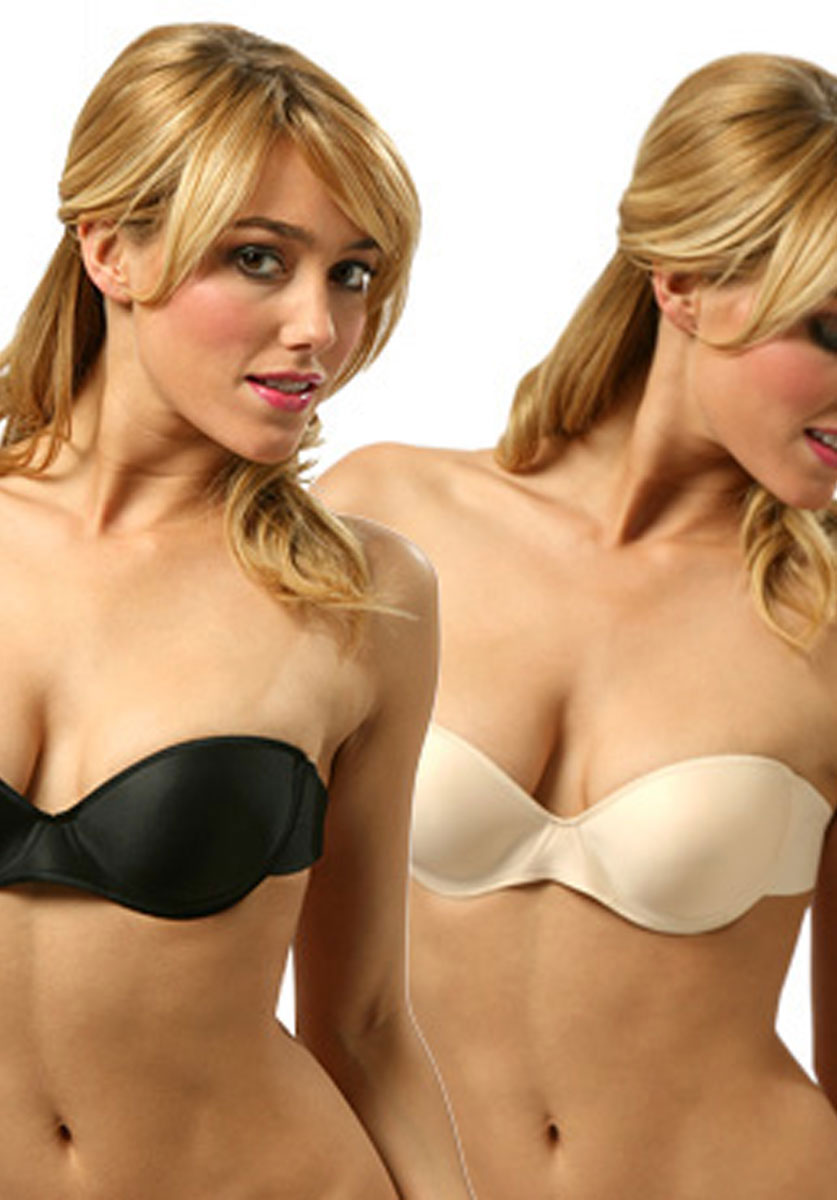 Totally Strapless Bra B Black/Nude (Leg Avenue)