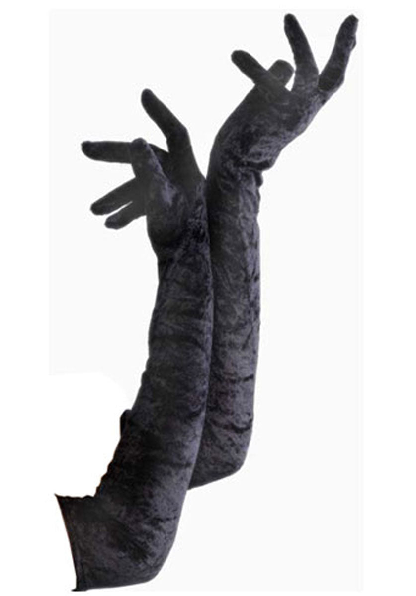 Velveteen Gloves, Black