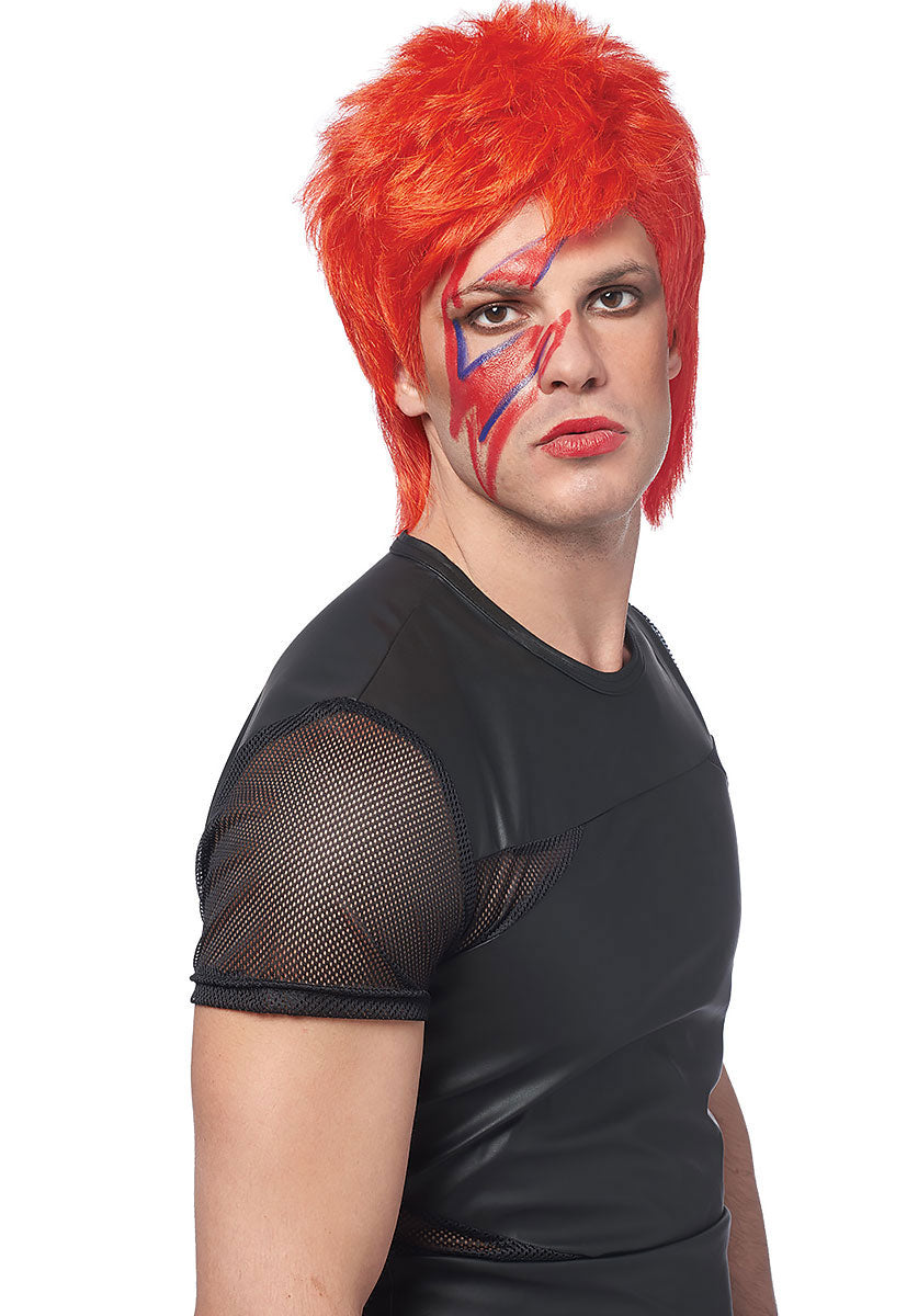 Glam Rocker Neon Orange Wig