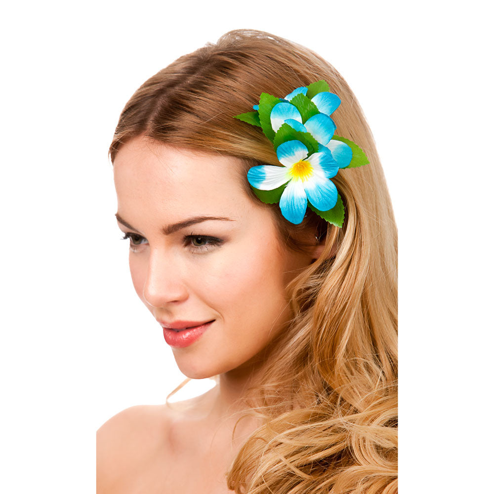 Hawaii Flower Hair Clip  / SKY BLUE