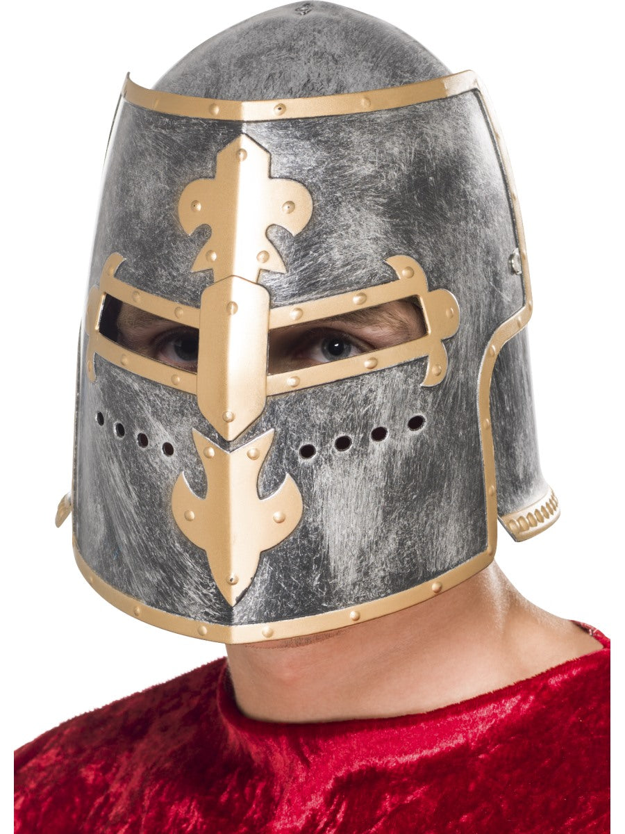 Medieval Crusader Helmet, Silver