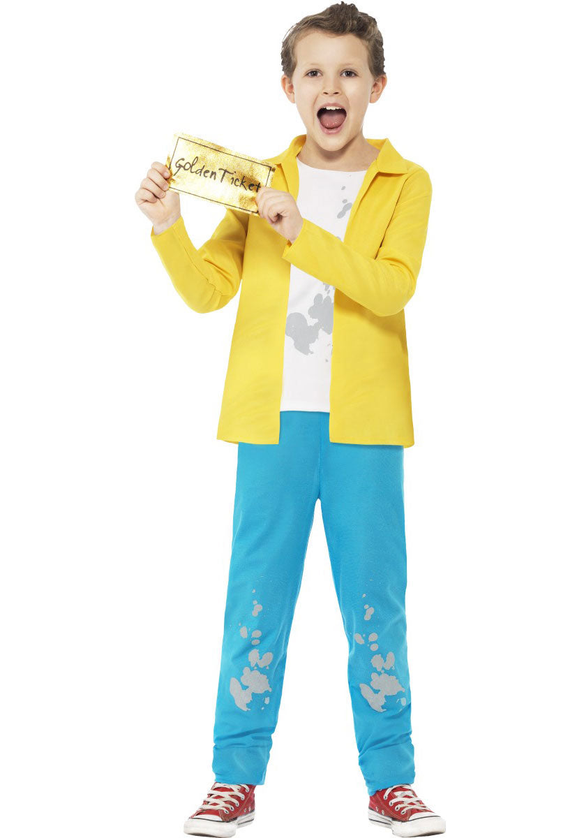 Roald Dahl Charlie Bucket Costume, Yellow - L