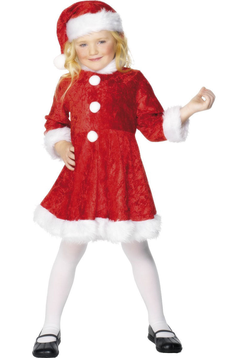 Mini Miss Santa Costume, Red