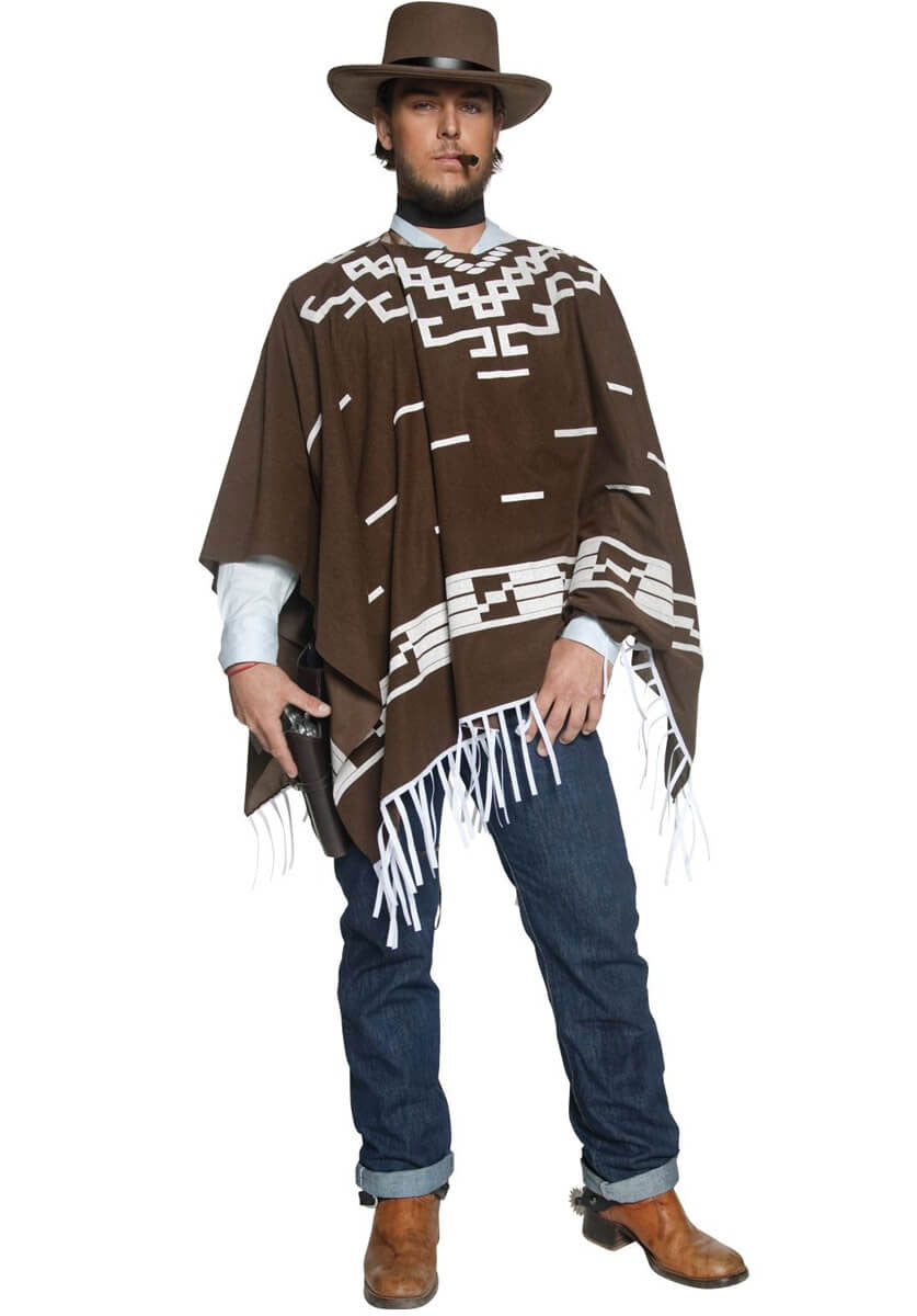Authentic Western Wandering Gunman Costume, Brown