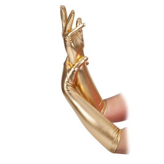 Ladies Long Gloves Gold (44cm)