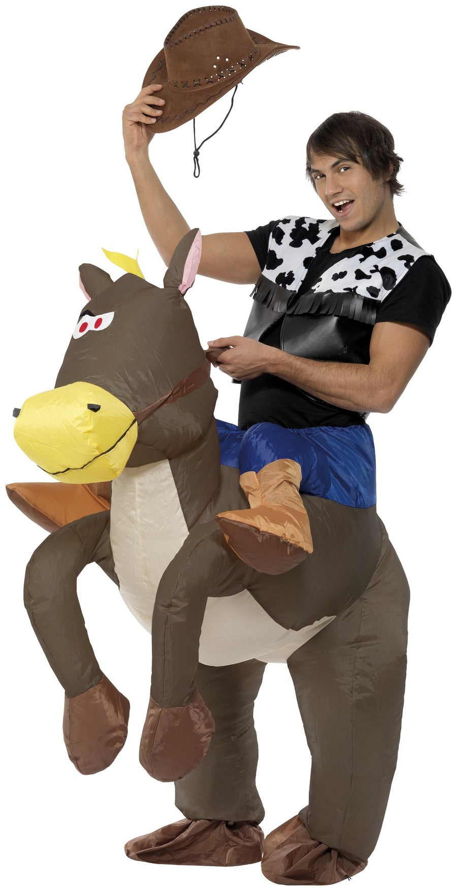 Ride Em Cowboy Inflatable Costume, Brown