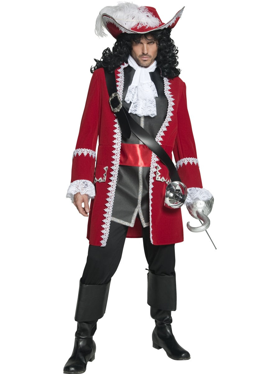 Deluxe Authentic Pirate Captain Costume, Red