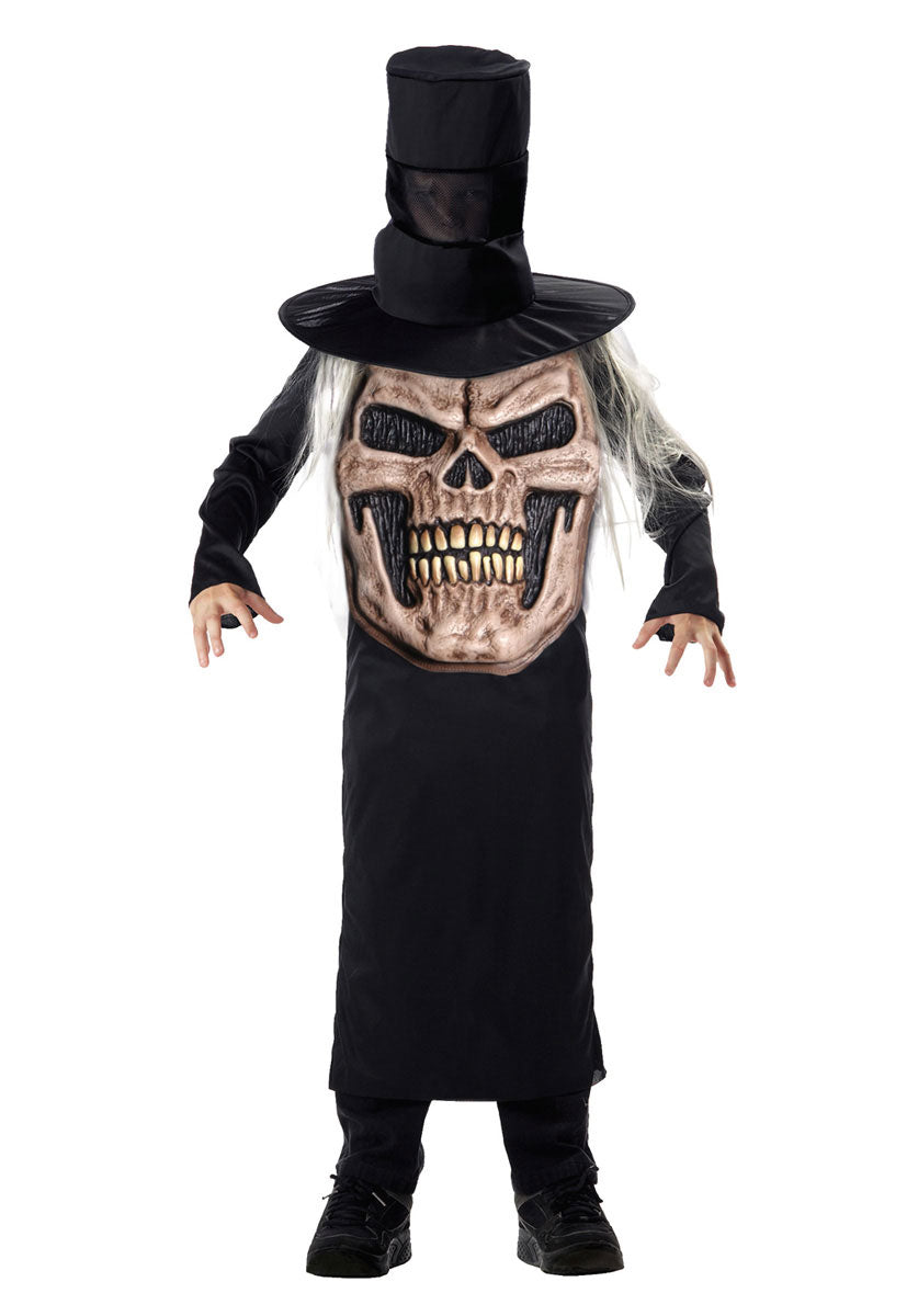 Mad Hatter Evil Skull Costume, Child