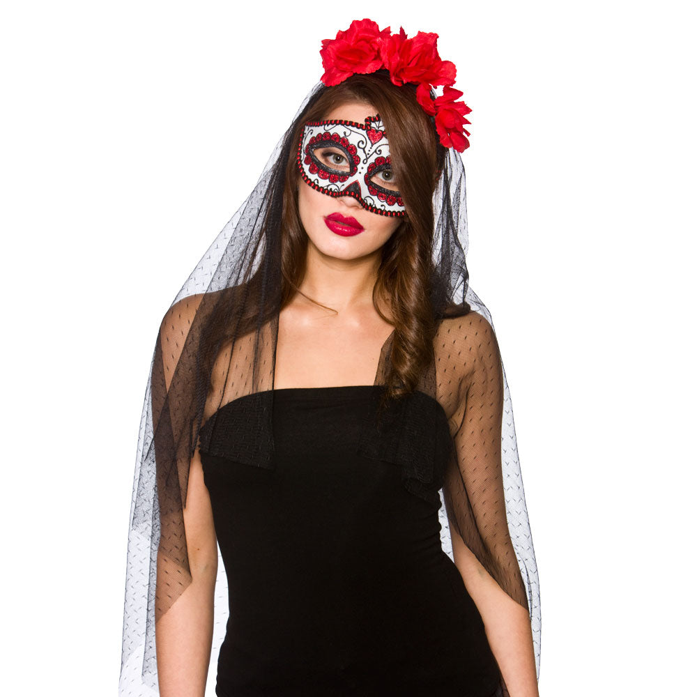 Day of the Dead Deluxe Mask & Veil