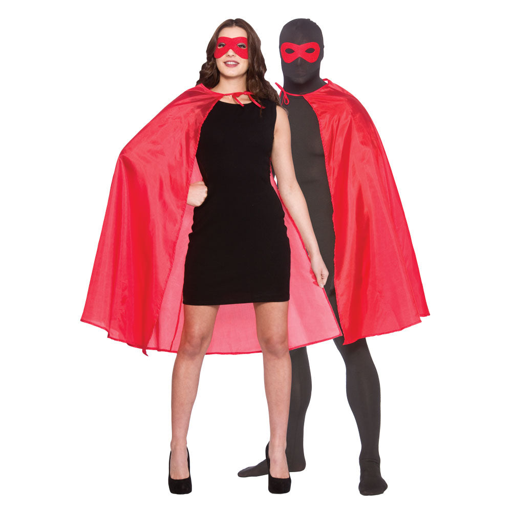 Adult Super Hero Cape & Mask - RED