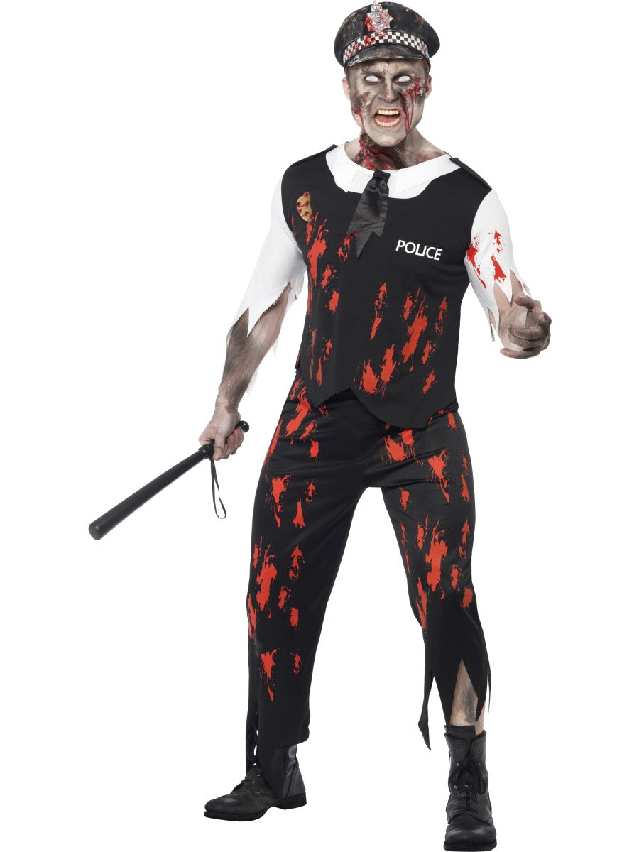 Zombie Policeman Costume, Black