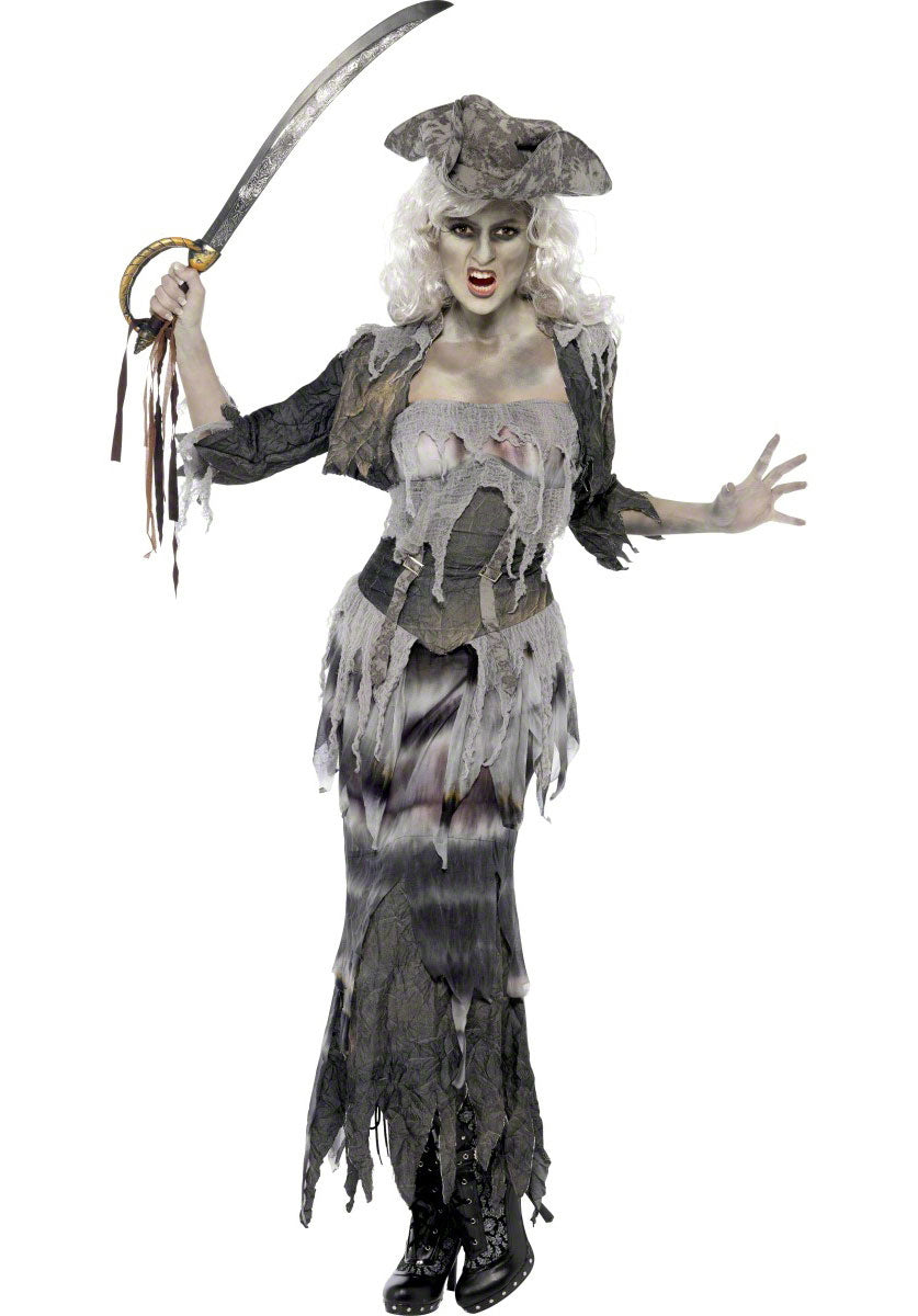 Deluxe Ghost Ship Ghoulina Costume, Grey - X1