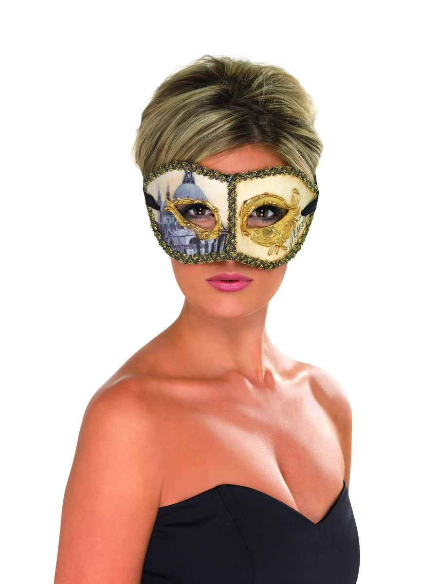 Venetian Colombina Venice Mask, Gold