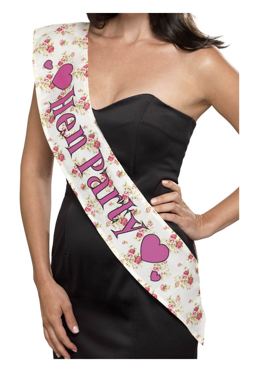 Deluxe Vintage Hen Party Sash, Pink