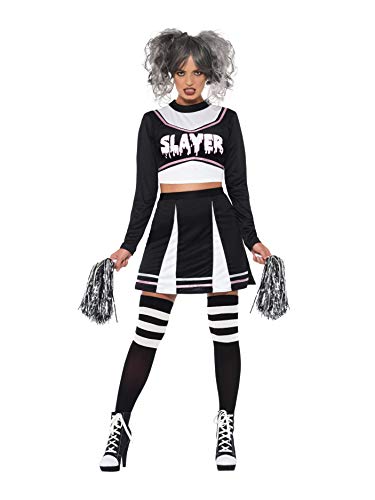 Fever Gothic Cheerleader Costume, Black - XS