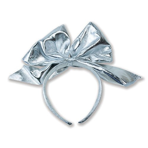 Silver bow headband