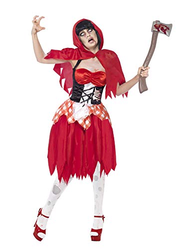 Zombie Hooded Beauty Costume, Red - M