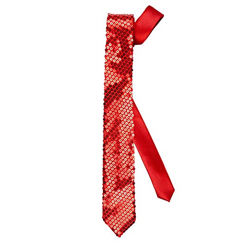 Sequin tie red