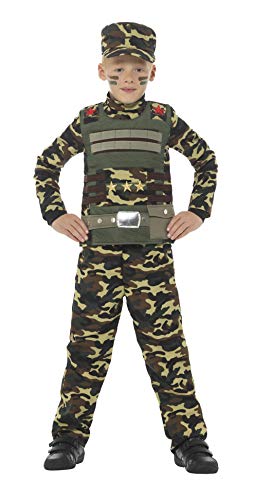 Camouflage Military Boy Costume, Green - M