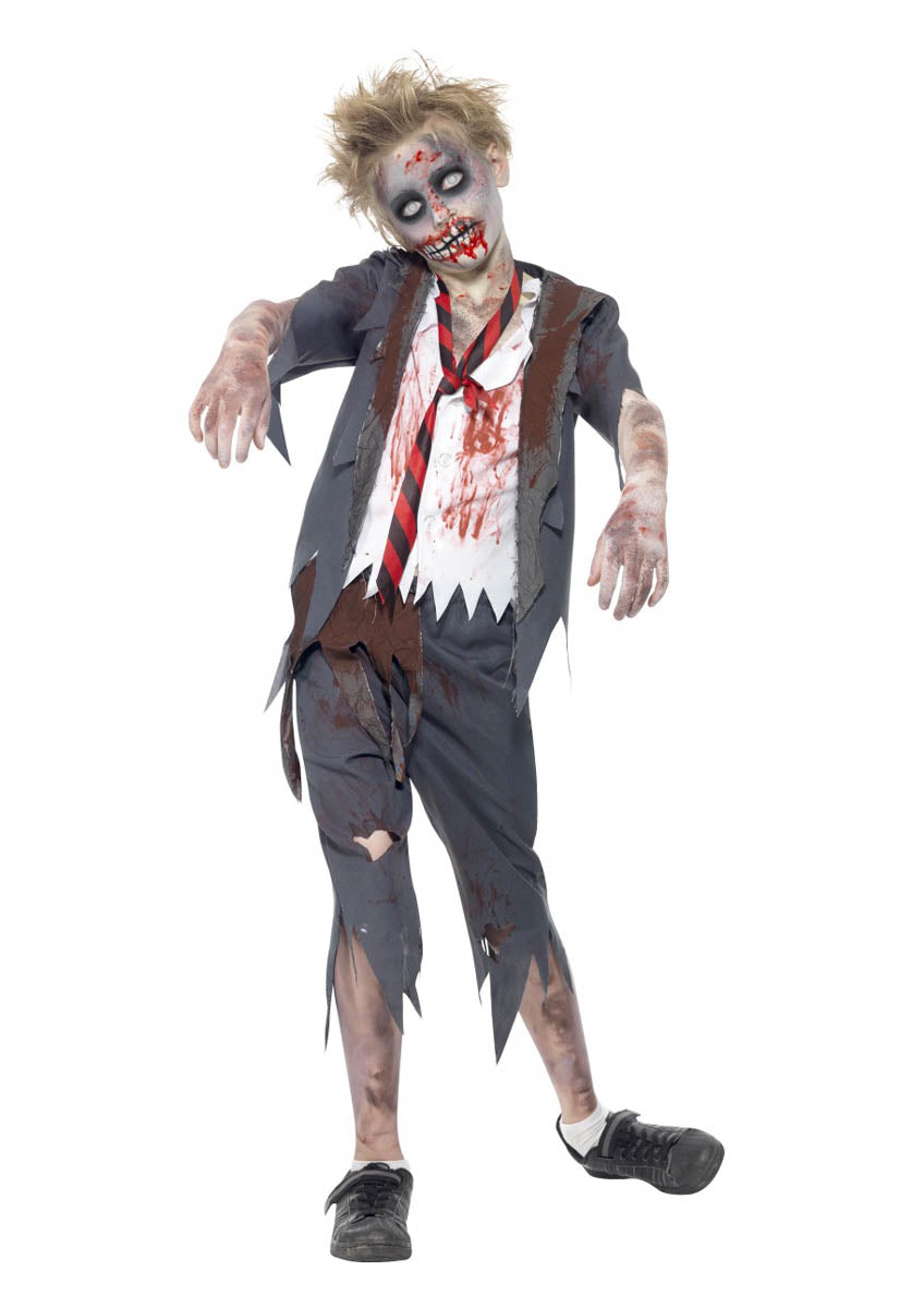 Zombie School Boy Costume, Grey