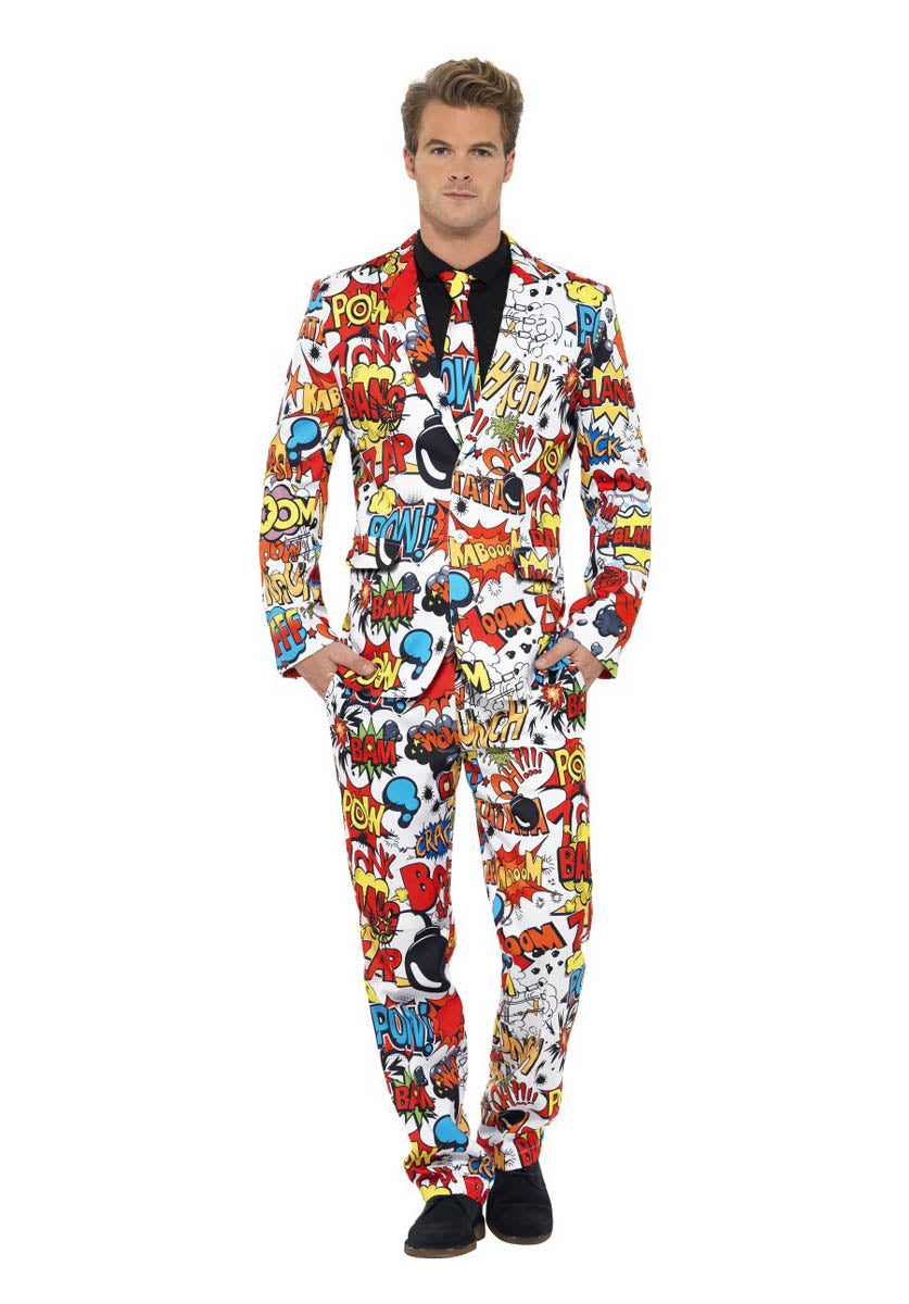 Comic Strip Suit, Red & White