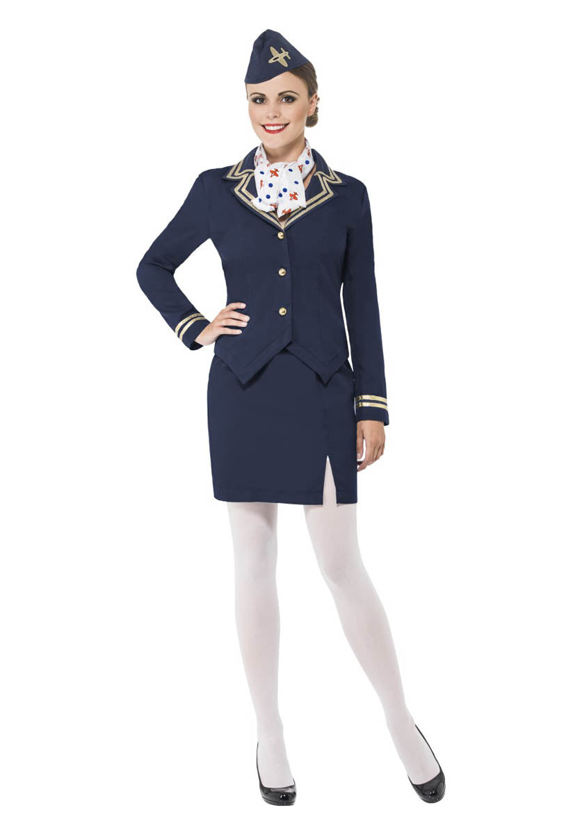 Airways Attendant Costume, Blue