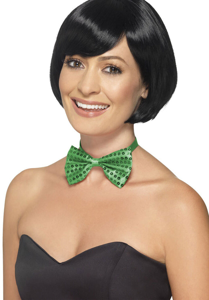 Sequin Bow Tie, Green