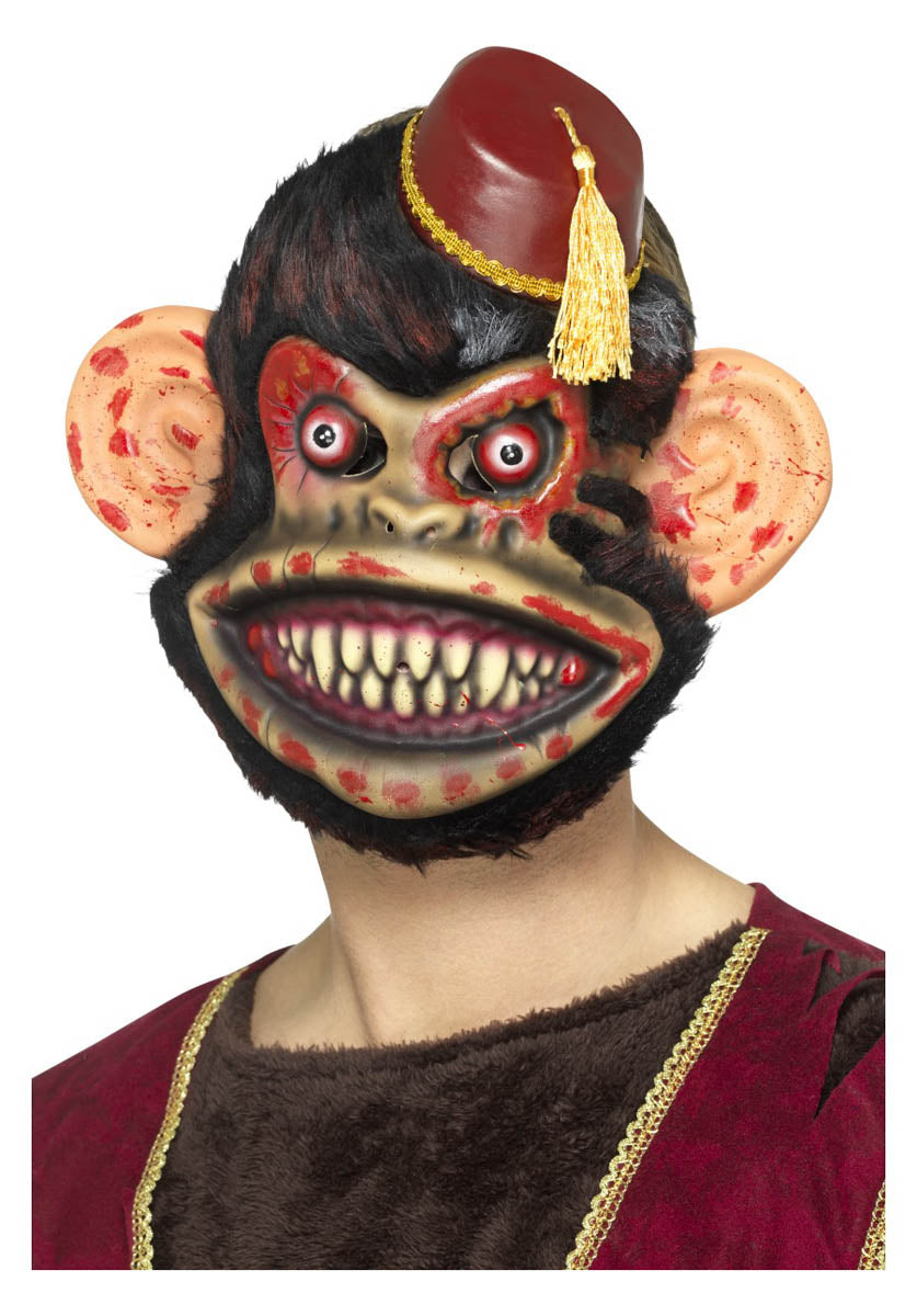 Zombie Toy Monkey Mask, Brown